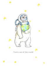Cute Love And Friendship Card - Bear Astronut created by Jane Sargeant