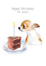 Cute Birthday Card - Chihuahua - Cake created by Paper Shed Design