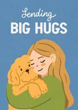 Cute Thinking Of You/Just Because Card - Sending Big Hugs - Dog created by Hello Elks