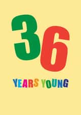 Classic Birthday Card - 36 Years Young created by mrs L cards