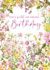 Traditional Birthday Card - Wildflowers - For Her created by Nigel Quiney