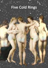 Cheeky Christmas Card - Vintage - Five Cold Rings created by Go La La!