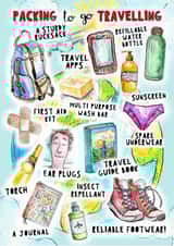 Funny Leaving Card - Off Travelling - Just Because created by Go La La!