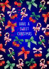 Classic Christmas Card - Have A Sweet Christmas - Candy Canes & Bows created by Poppy & Mabel