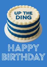 Birthday Card with Cake suitable for any Reading Football Club fan -Up the Ding! created by Up the Ding!