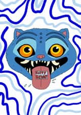 Cute derpy tiger K-pop hunter wishing a happy birthday created by Daniel Hills