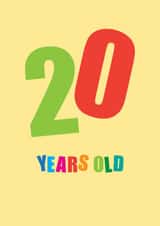Classic Birthday Card - 20 Years Young created by mrs L cards