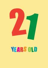 Classic Birthday Card - 21 Years Young created by mrs L cards