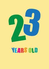 Classic Birthday Card - 23 Years Young created by mrs L cards