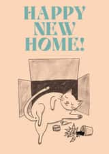 Cute New Home Card - Happy New Home! - Cat created by The Queer Store