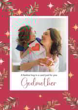 Personalised Christmas Photo Card created by Choo Choo  - Classic Christmas Card - For Godmother - Tree Spruces