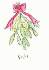 Traditional Christmas Card - Mistletoe - Noël created by Gabrielle Solly Illustration