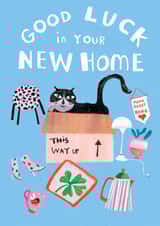Cute New Home Card - Good Luck In Your New Home - Cat In A Box created by Susse Linton