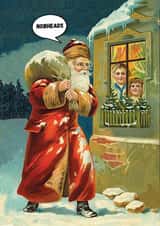 Funny Christmas Card - Santa Delivering To Nobheads created by Go La La!