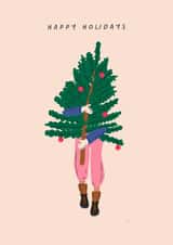 Classic Christmas Card - Christmas Tree - Baubles created by Sad Girl Illustration