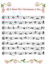 Naughty Christmas Card - All I Want For Christmas - Musical Notes created by Swizzoo