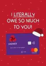 Funny Christmas Card - For Dad - Credit Card created by Puns and Needles