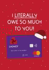 Funny Christmas Card - For Dad - Credit Card created by Puns and Needles