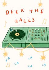 DJ Christmas Card - Deck the Halls - Funny Christmas Card created by Lauren Barclay