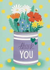 Retro Flowers Thank You Card created by Pixiecraft
