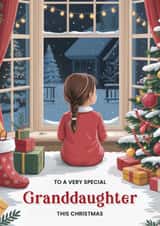 Classic Christmas Card - To a Special Granddaughter - Festive Scene created by Neil Thurlwell