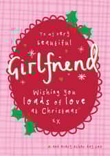 Heartfelt Christmas Card - For Girlfriend - Wishing You Loads Of Love At Christmas created by Bow & Bell