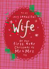 Heartfelt Christmas Card - For Wife - On Our First Christmas As Mr & Mrs created by Bow & Bell