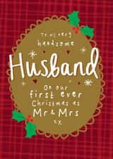 Heartfelt Christmas Card - For Husband - On Our First Christmas As Mr & Mrs created by Bow & Bell