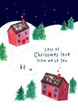 Classic Christmas Card - Christmas Love From Me To You - Winter Scene created by Bow & Bell
