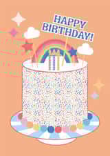 Cute Birthday Card - rainbow sprinkle cake - Happy Birthday! created by Kate & The Ink