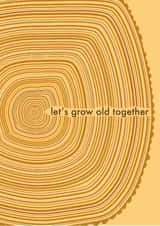 Cute Anniversary Card - let's grow old together - tree rings created by Kate & The Ink