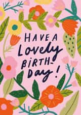 Pretty Birthday Card - Colourful Flowers - Lovely Birthday created by Kerrie McNeill