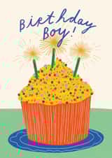 Birthday Boy Greeting Card | Cupcake Candle Bday Son Brother Friend Nephew created by Kerrie McNeill