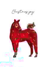 Cute Christmas Card - Christmas Horse And Squirrel created by Beth Goodwin