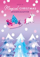 Cute Christmas Card - For Granddaughter - Unicorn created by Holly Fox