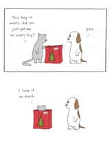 Cute Christmas Card - Gift Bag - Cat & Dog created by Redback Cards