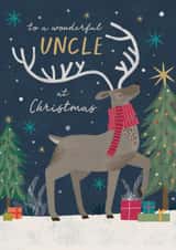 Classic Christmas Card - For Uncle - Reindeer created by Laura Darrington Design Ltd.