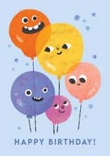 Cute Birthday Card - Balloons Birthday Card- Funny Colourful Card created by Emily Nash Illustration