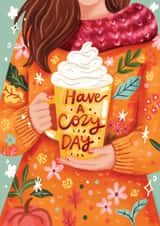 Pretty Birthday Card - Fall Autumn - Have a Cozy Day created by Aniet Illustration