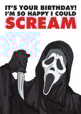 Fun Birthday Card - Ghostface - Scream Film created by LoveFromCo