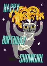 Cute Birthday Card - Cat Showgirl - Taylor Swift created by @AimeeStevens.Design