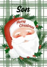 Cute Christmas Card - For Son - Santa created by Juniper and Rose Studio