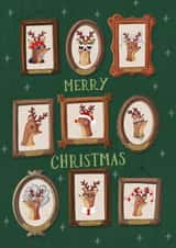 Cute Christmas Card - Santa's Reindeer - Portrait Gallery created by Silky Rose Design