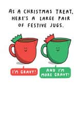 Cheeky Christmas Card - A Large Pair Of Festive Jugs - Innuendo created by mungo and shoddy