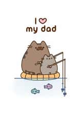 Cute Birthday/Father's Day Card - For Dad - Pusheen - Fishing created by Hype Associates