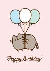 Cute Birthday Card - Pusheen - Balloons created by Hype Associates