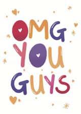 Cute congratulations card for couple - Hearts and Sparkles - OMG You Guys created by Bower