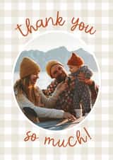 Personalised Thank You Photo Card created by The Pattern Press - Classic Thank You Card - Gingham