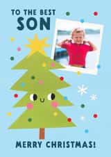 Personalised Christmas Photo Card created by Lemon and Sugar  - Cute Christmas Card - Best Son - Tree
