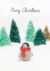 Cute Christmas Card - Felt Penguin created by Lemon and Sugar